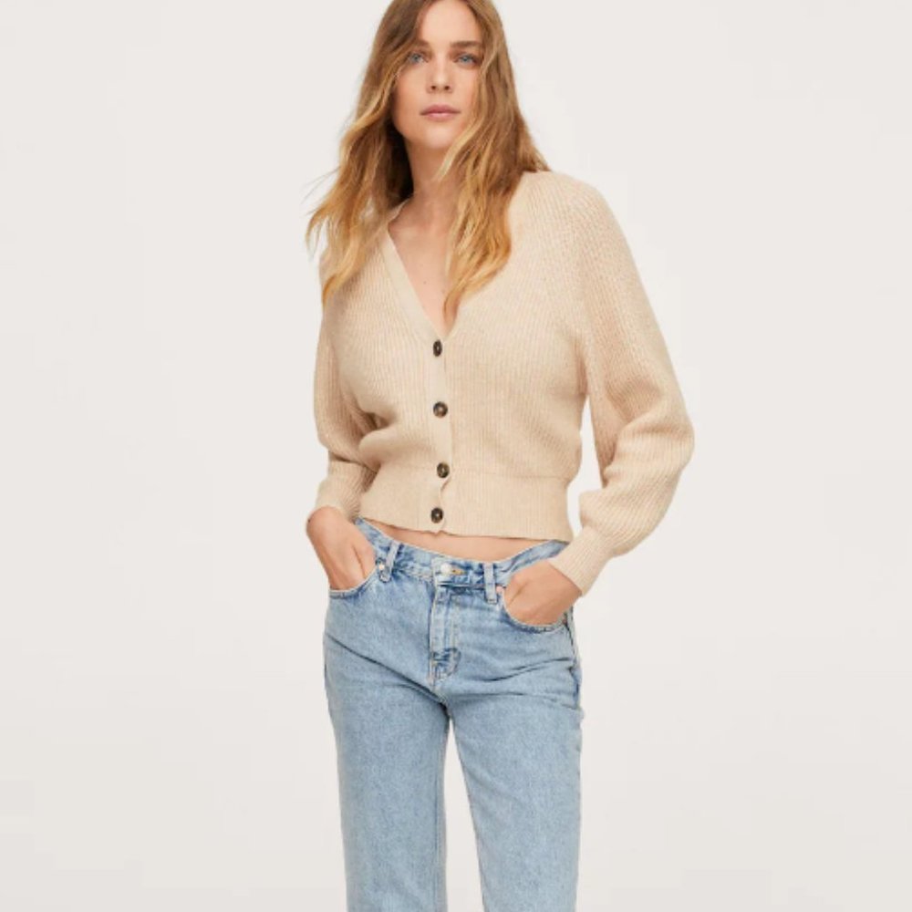 Mango Cream Button-Up Cardigan - image 2